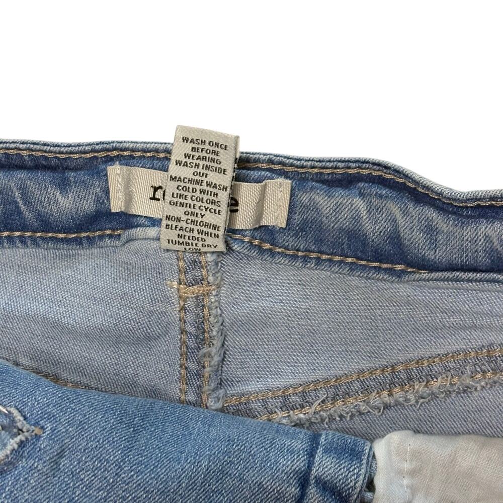 Refuge Lace Up Tie Front Cut Off Distressed Blue Jean Short Shorts sz 8 - Picture 8 of 13